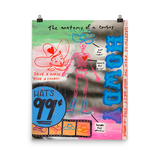 Cowboy Anatomy Poster