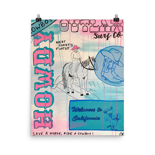 Surf Cowboy Poster